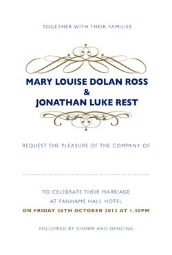 Elegant wedding inivte