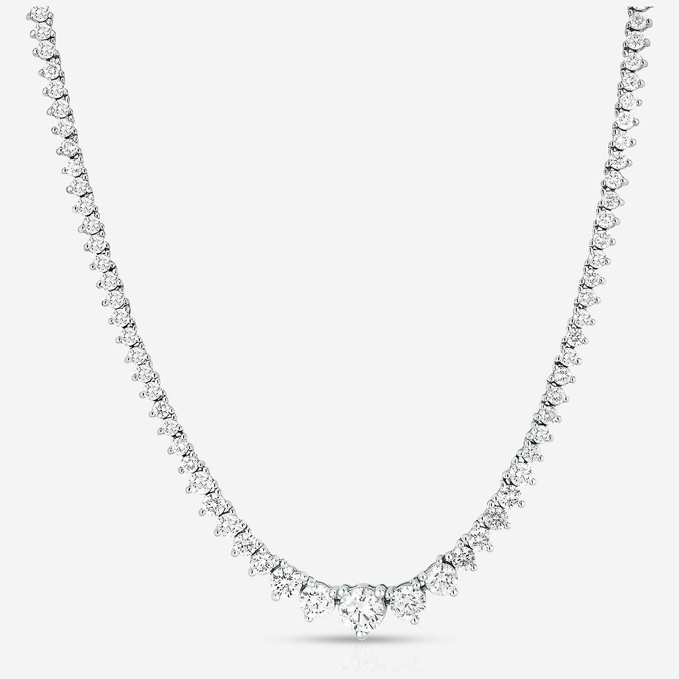Miniaturbild: 15 CTW Created Moissanite Graduated Tennis Necklace - G-H Color, SI Clarity