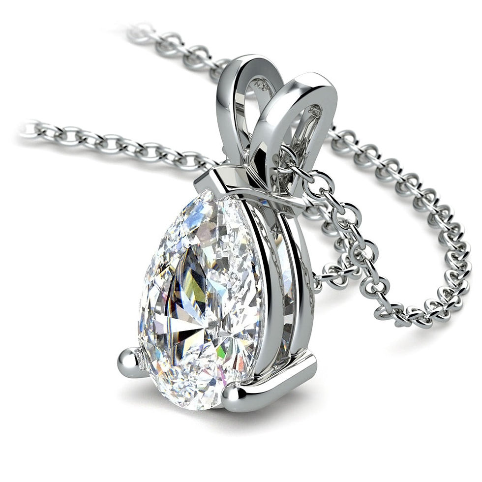 Miniature : 2.00 CTW AGI Certified Pear-Cut Diamond (F/Vs) Pendant in 14K White Gold