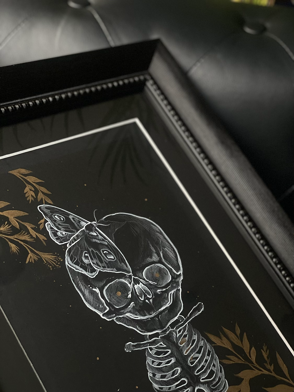 Miniature : *ORIGINAL ENCADRÉ* illustration Squelette 