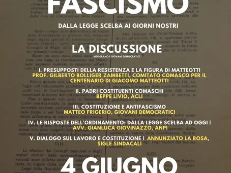 L’iniziativa dei Giovani Democratici: una serata per la Costituzione e l’’antifascismo