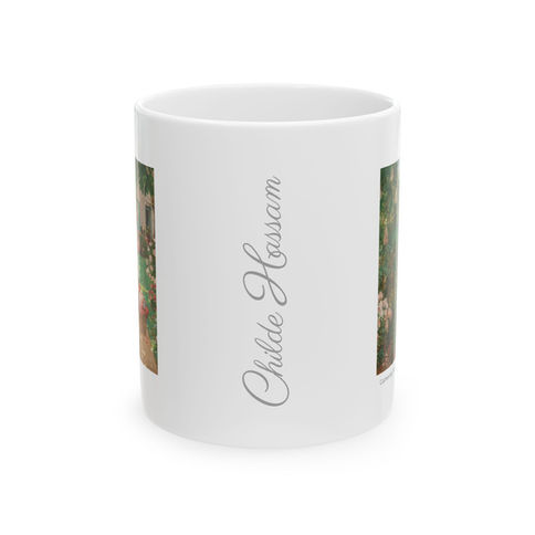 Fine Art Gift: Impressionist :Childe Hassam - Gathering Flowers in a French Garden : Coffee Mug