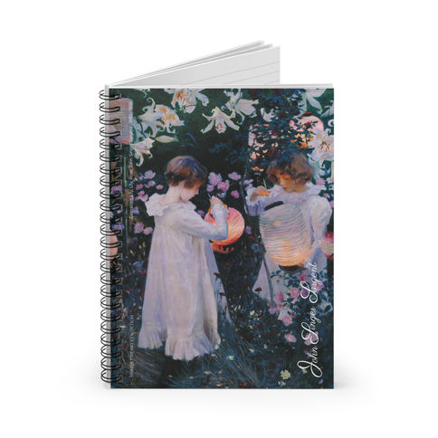 John Singer Sargent - Carnation, Lily, Lily, Rose : Spiral Notebook - Ruled Line