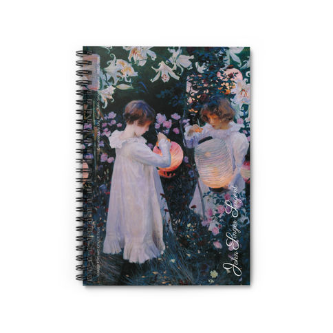 John Singer Sargent - Carnation, Lily, Lily, Rose : Spiral Notebook - Ruled Line
