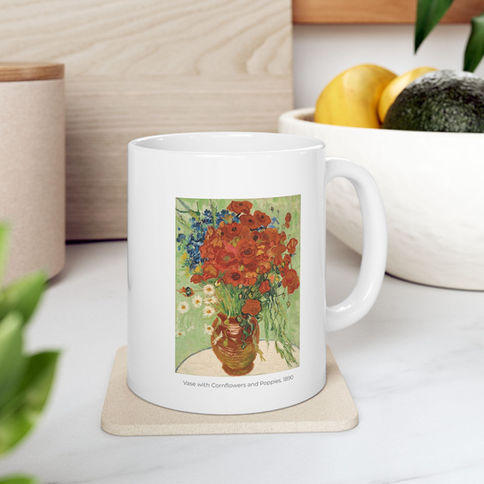Vincent Van Gogh - Vase with Cornflowers and Poppies : Coffee Mug