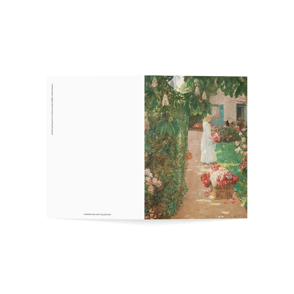 Childe Hassam - Gathering Flowers in a French Garden : Greeting Cards Set of 10