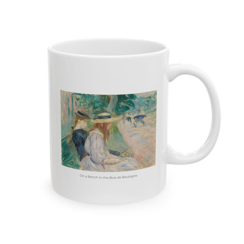 Impressionist Coffee Mug : Berthe Morisot - On a Bench in the Bois de Boulogne