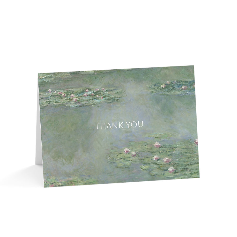 Claude Monet - Water Lilies : Thank You Cards - Set of 10 or 30
