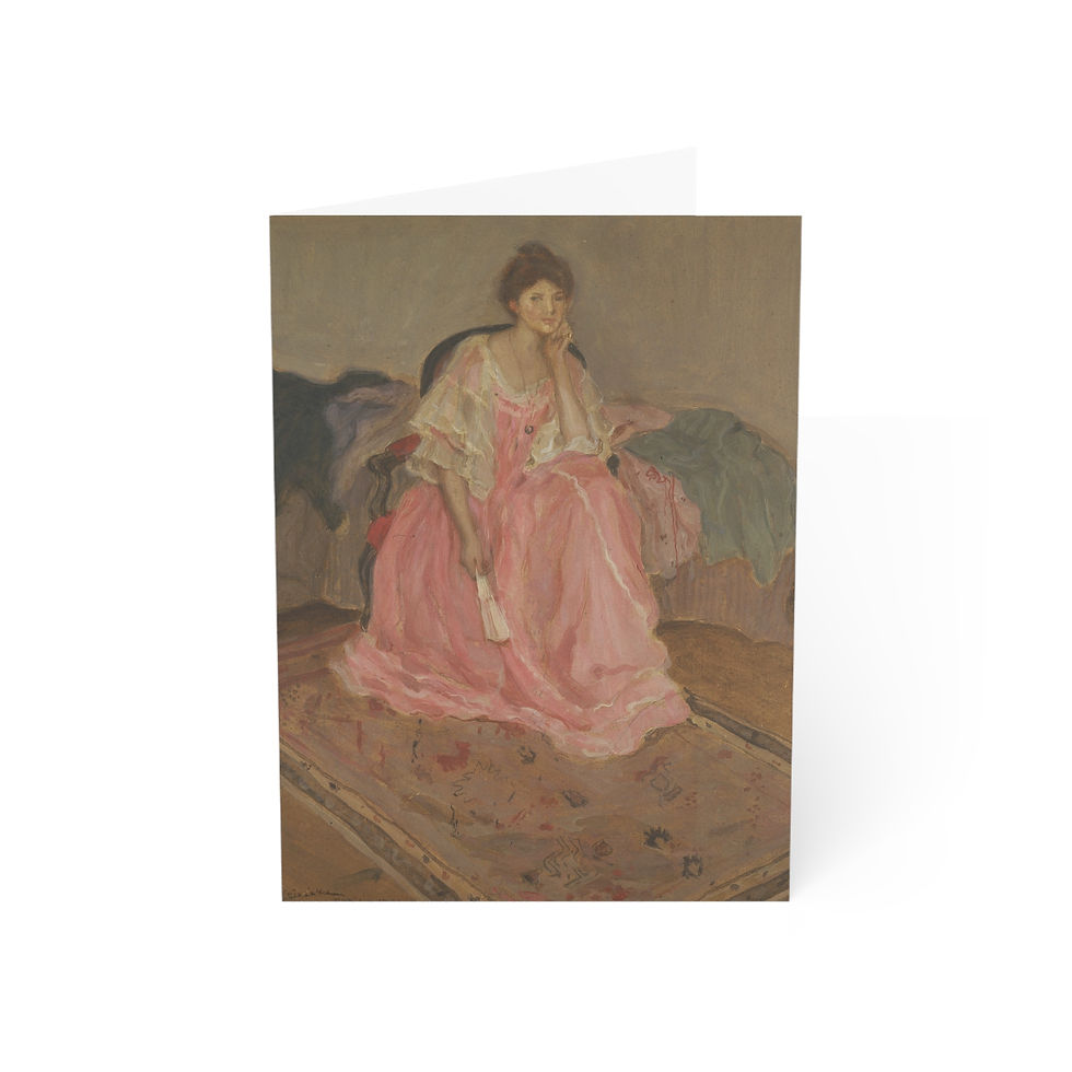 Frederick Carl Frieseke - Lady in Pink : Greeting Cards - Set of 10 or 30