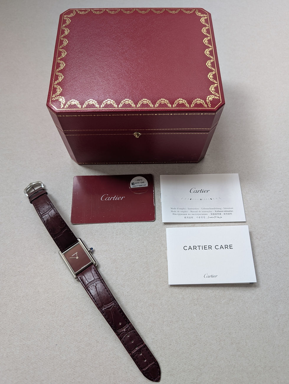 Thumbnail: SOLD | Cartier Tank Must | Burgundy | ref. WSTA0054 from 2021