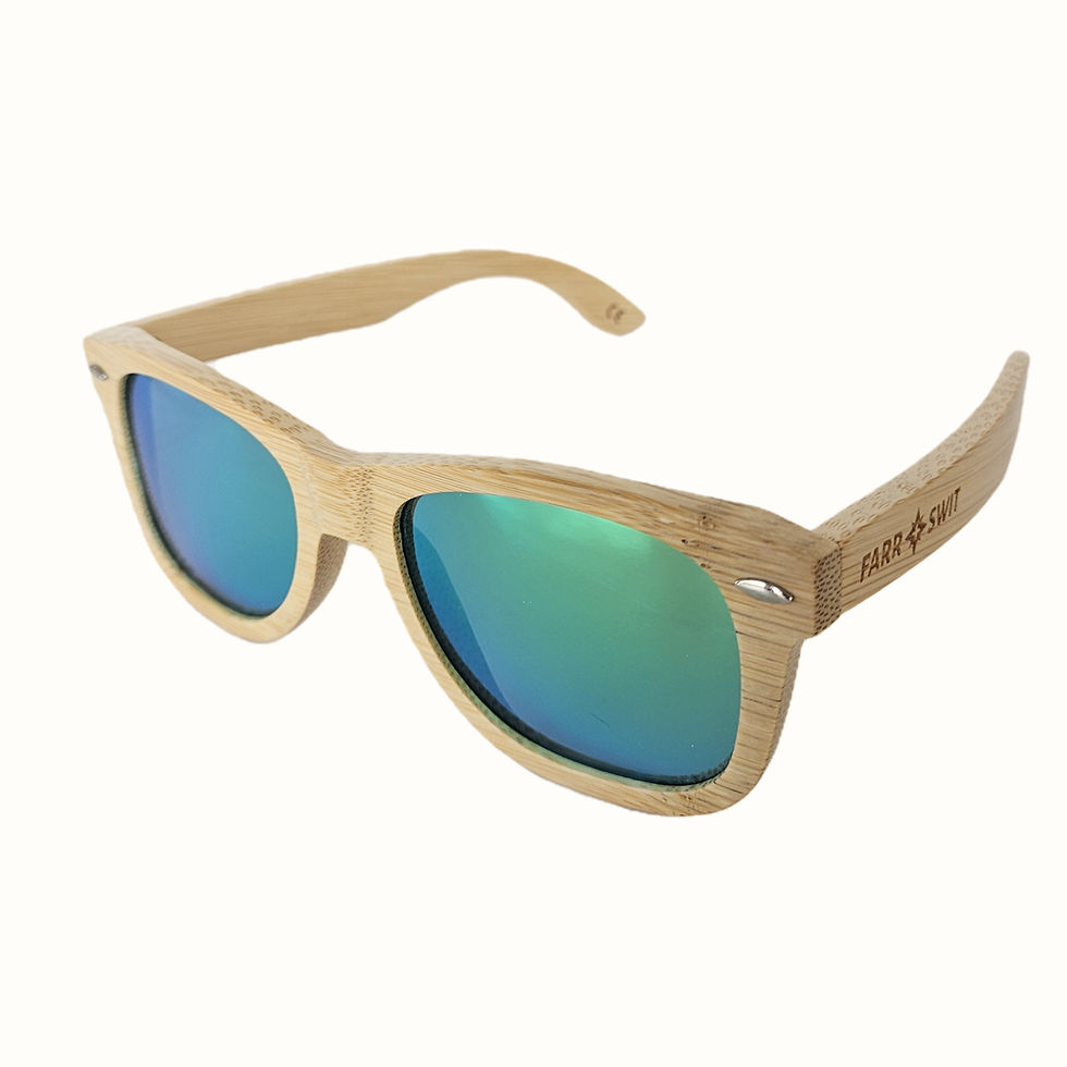 Thumbnail: "The Natural" Wooden Sunglasses - Green Lens