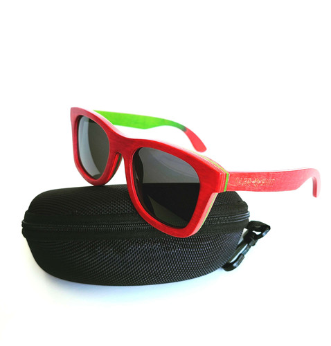 Farr + Swit "Watermellows" Wooden Sunglasses - Watermelon Color