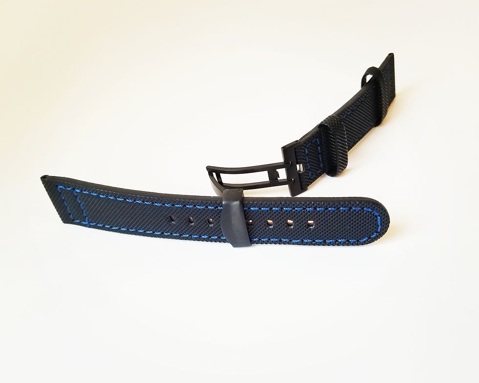 Thumbnail: Sailcloth Style, Blue Stitch, Deployment Clasp
