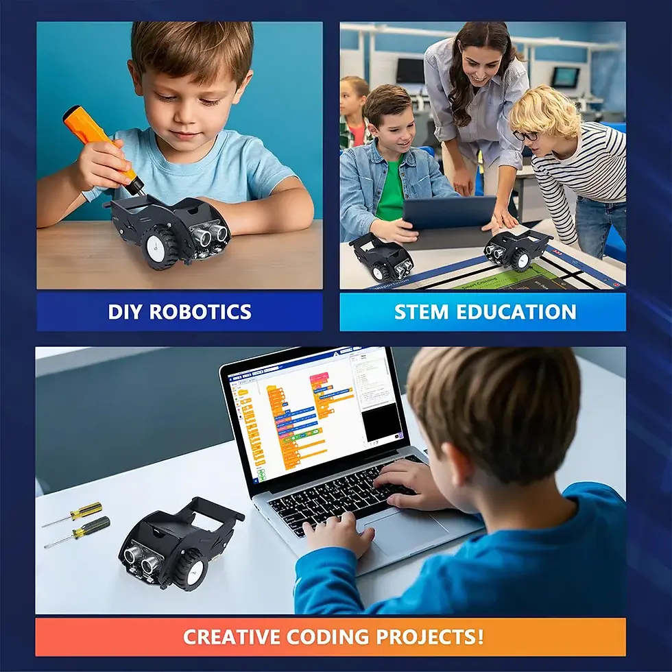 Thumbnail: ACEBOTT QE028 SharkBot Smart Car Kit Compatible with Arduino, Python, & ACECode