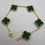 Thumbnail: 18K Gold Plated Clover Bracelet 925 Silver – Green Malachite Jewelry