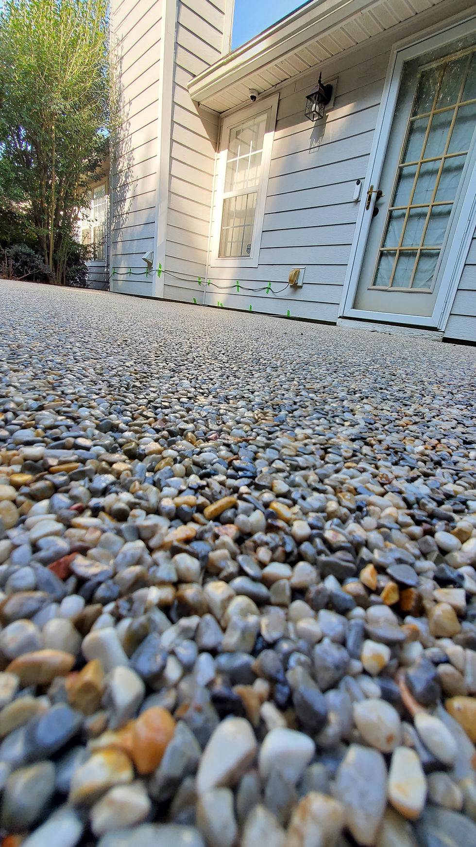 grey blend pebble epoxy patio georgia