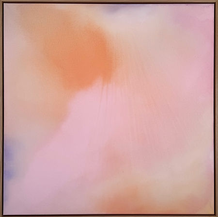 Abstrakte Pastellmalerei: Rosa, Orange, sanfte Übergänge