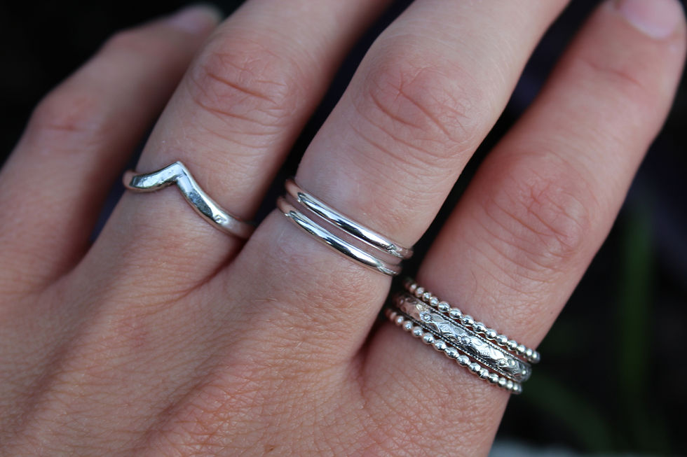 Thumbnail: Sterling Silver Stacking Rings (Set of 2)