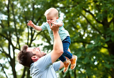 A 41 year old father throwing his 4 year old son in the air.jpg