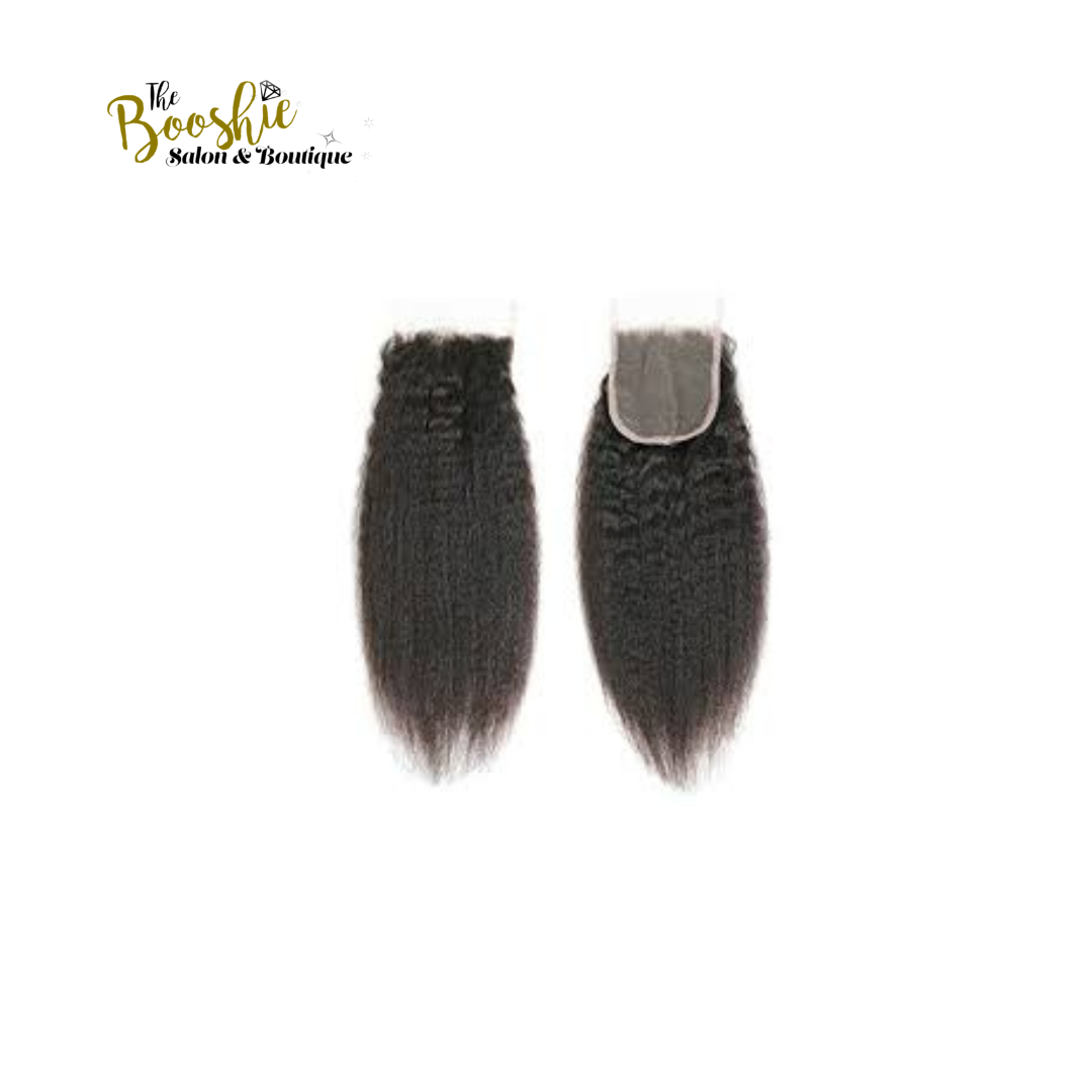 “16 Kinky Straight  4x4 Transparent Closure 