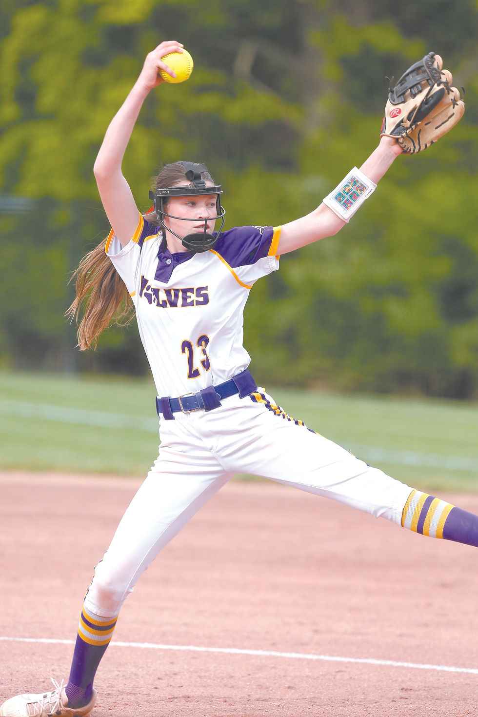 Julia Gieras, pictured here, and Maria DeGaetano combined for a no-hitter against Byram Hills. JIM MACLEAN PHOTOS
