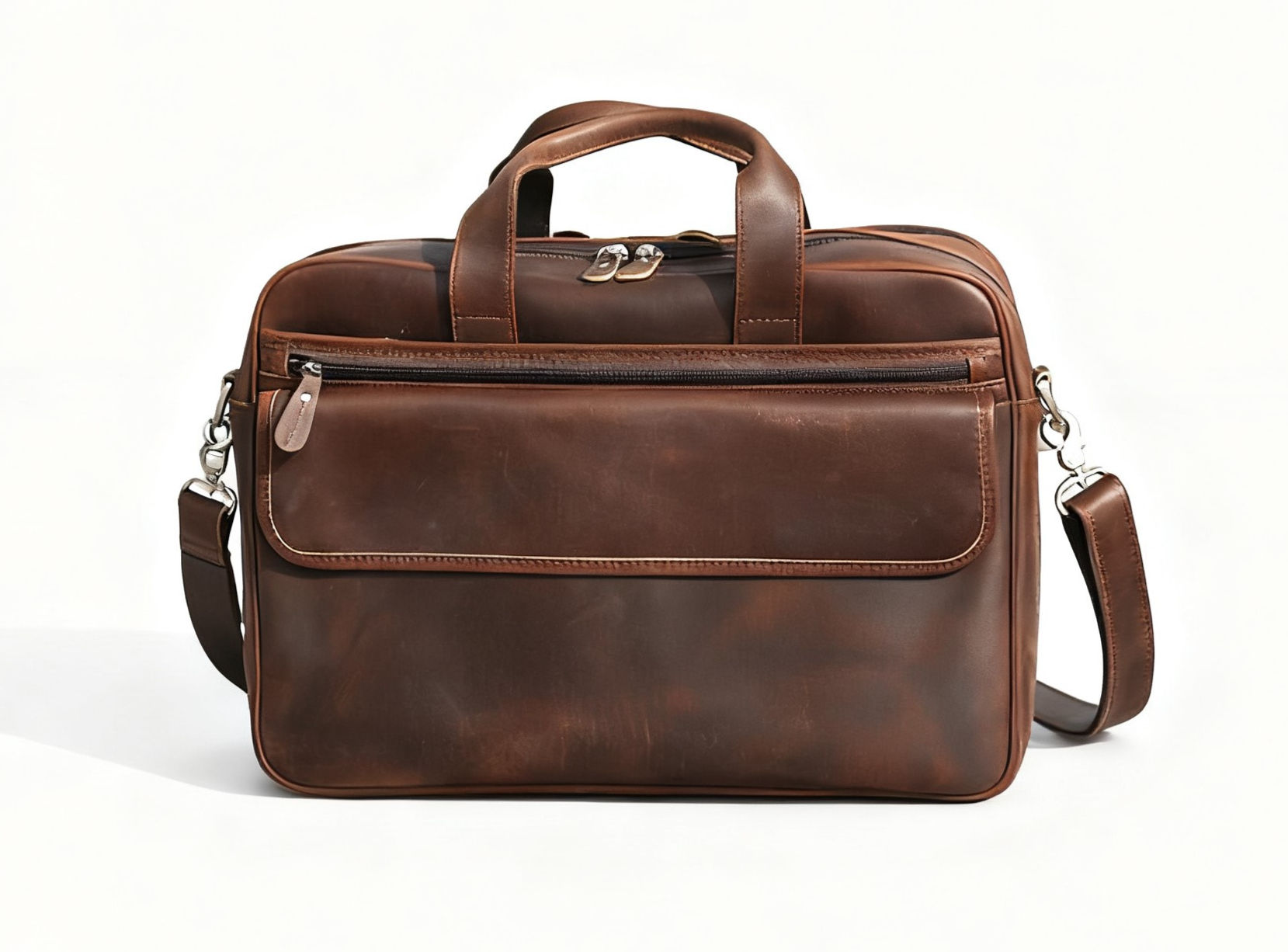 VINTAGE LOOK GENUINE LEATHER BRIEFCASE