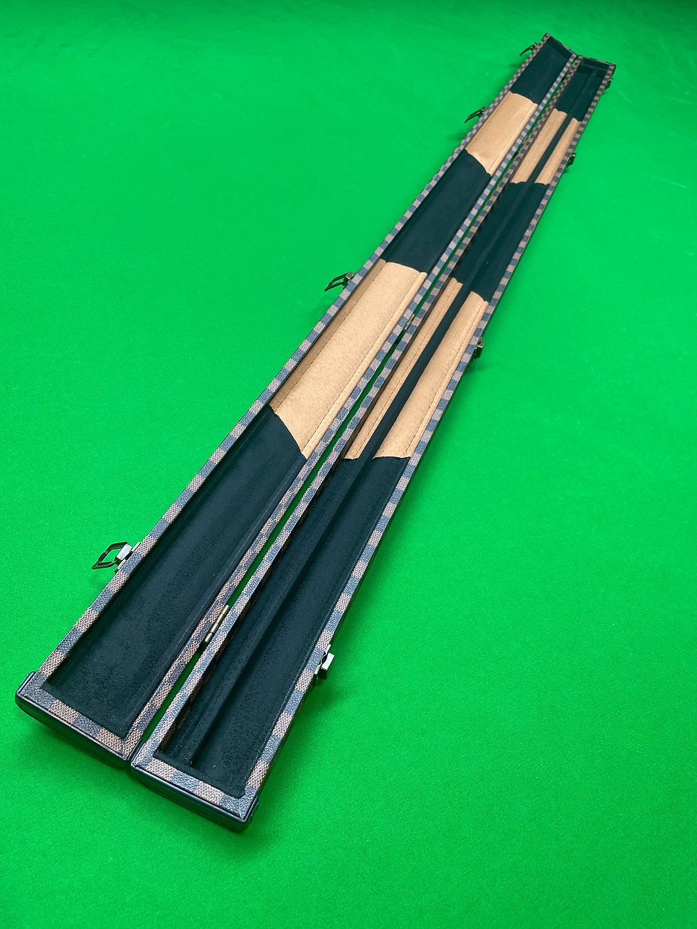 Thumbnail: One piece 2 Slot Brown & Black Chequered Cue Case