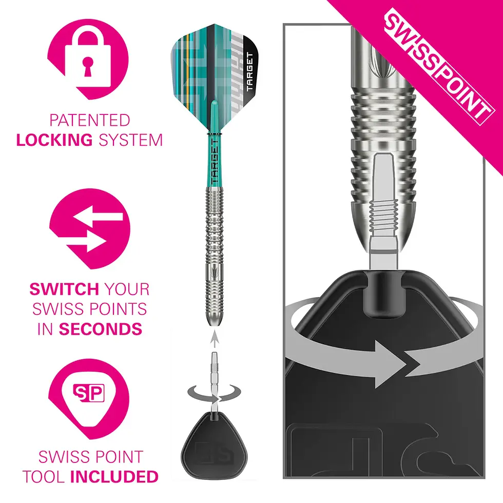 Thumbnail: TARGET HYDRO 03 90% TUNGSTEN SP STEEL TIP DARTS