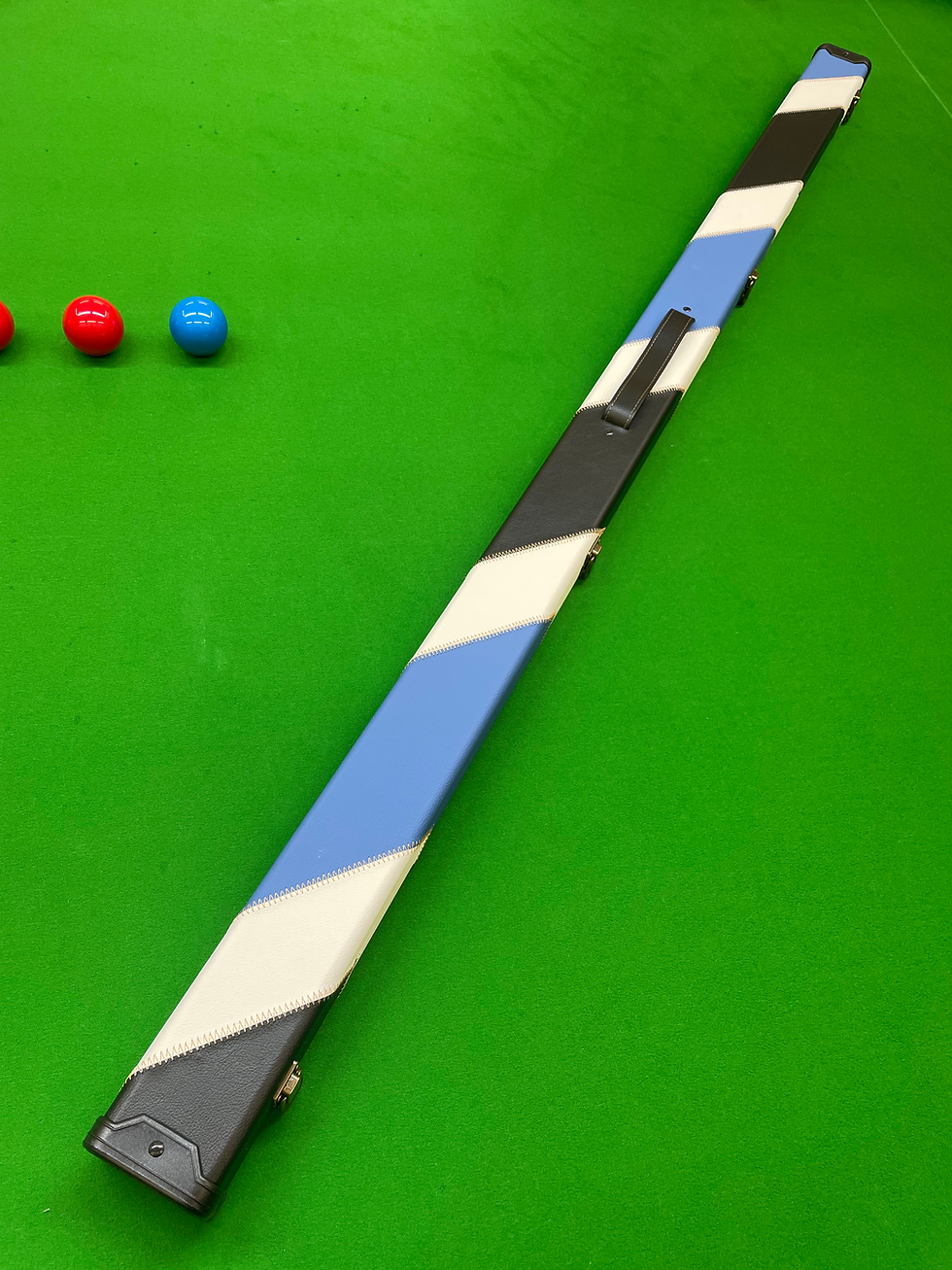 Thumbnail: One Piece 2 Slot Blue, Black & White Stripe Cue Case