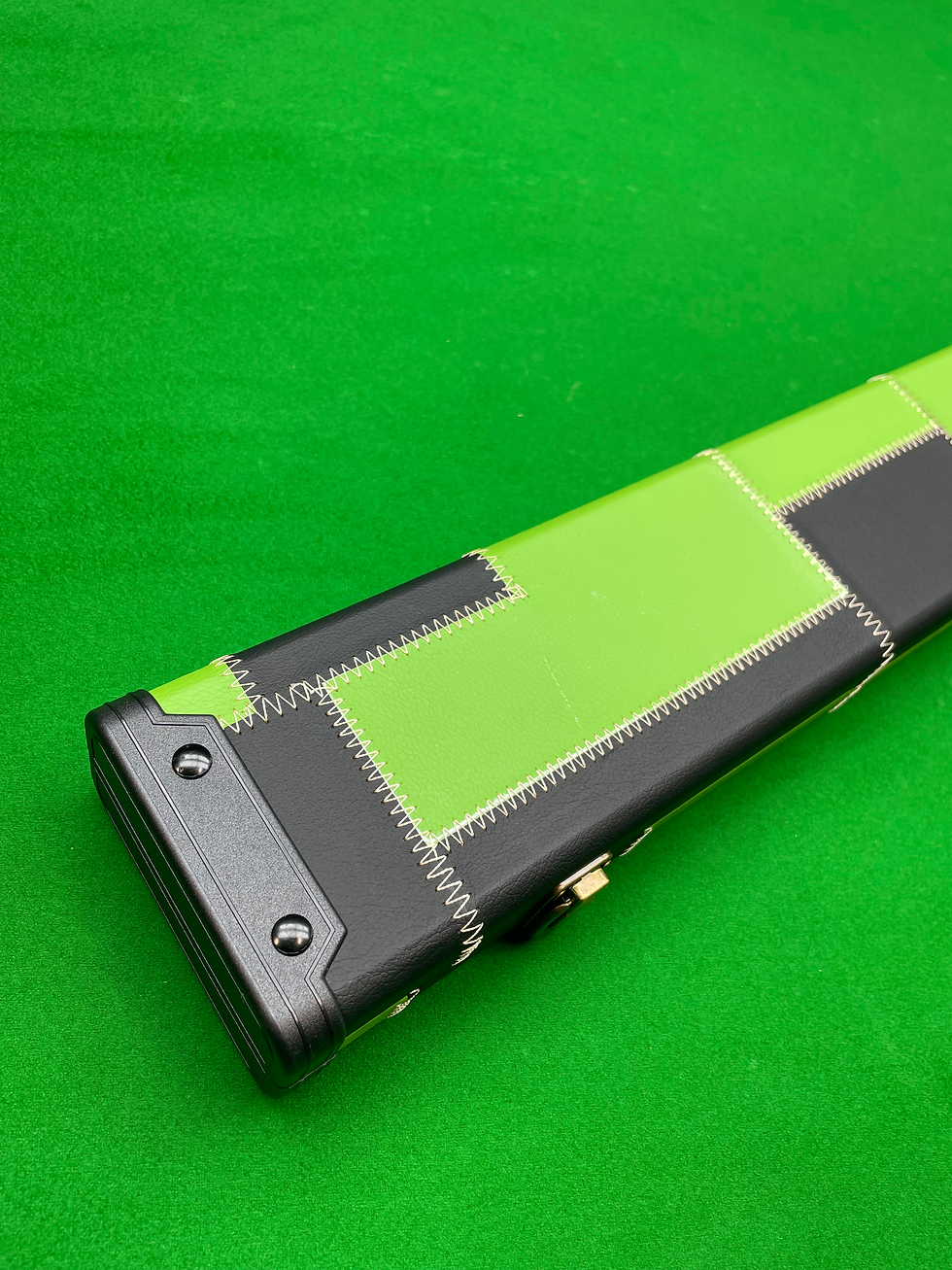 Baize Master One Piece 3 Slot Green & Black Patchwork Cue Case
