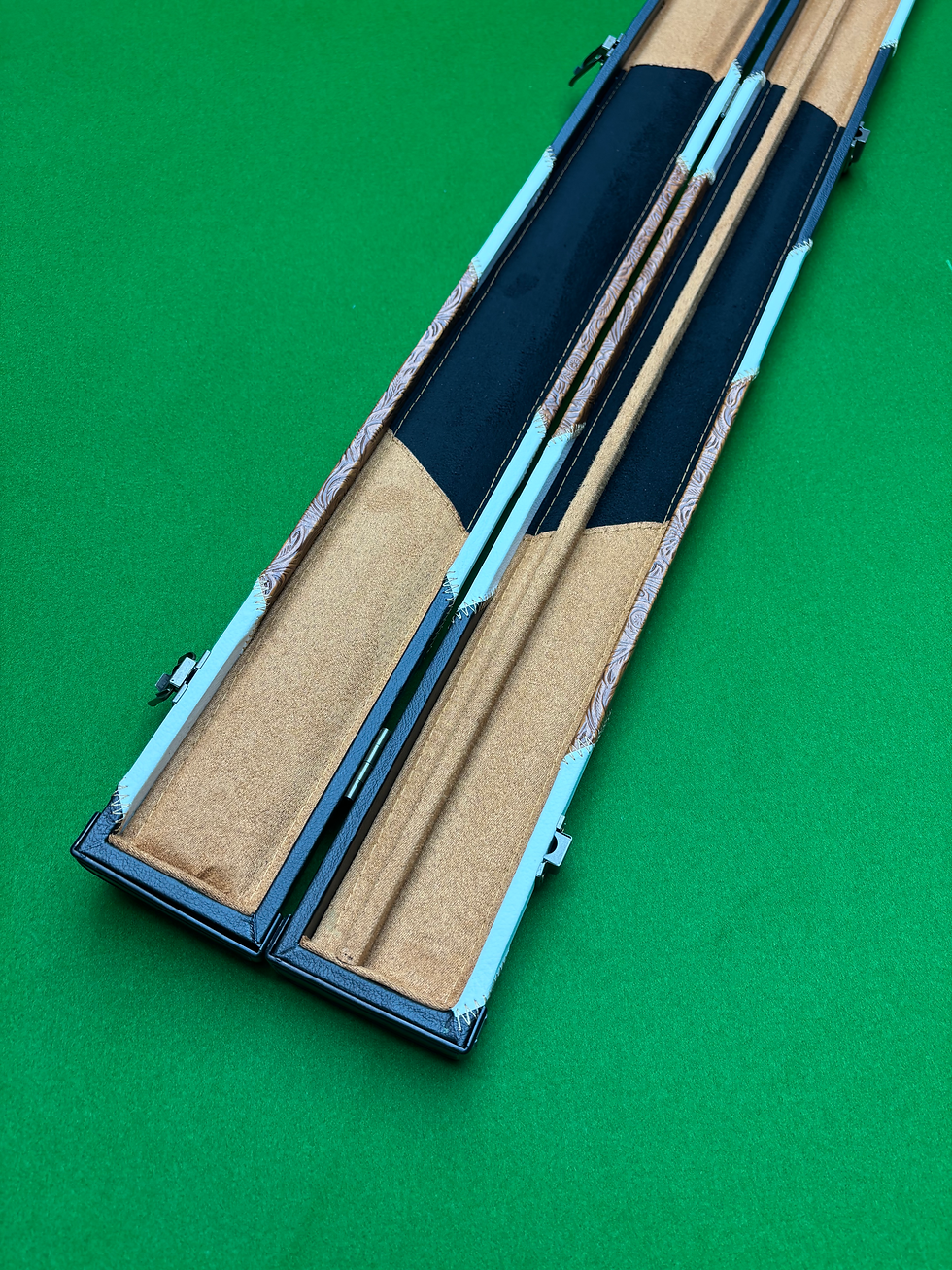 Thumbnail: One Piece 2 Slot Cowboy Design Brown Black White Cue Case With Plastic Ends  