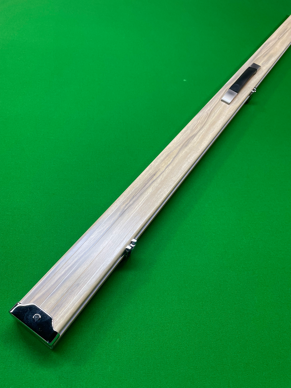 Thumbnail: One Piece 2 Slot Beach Wood Effect Aluminium Chrome End Cue Case 