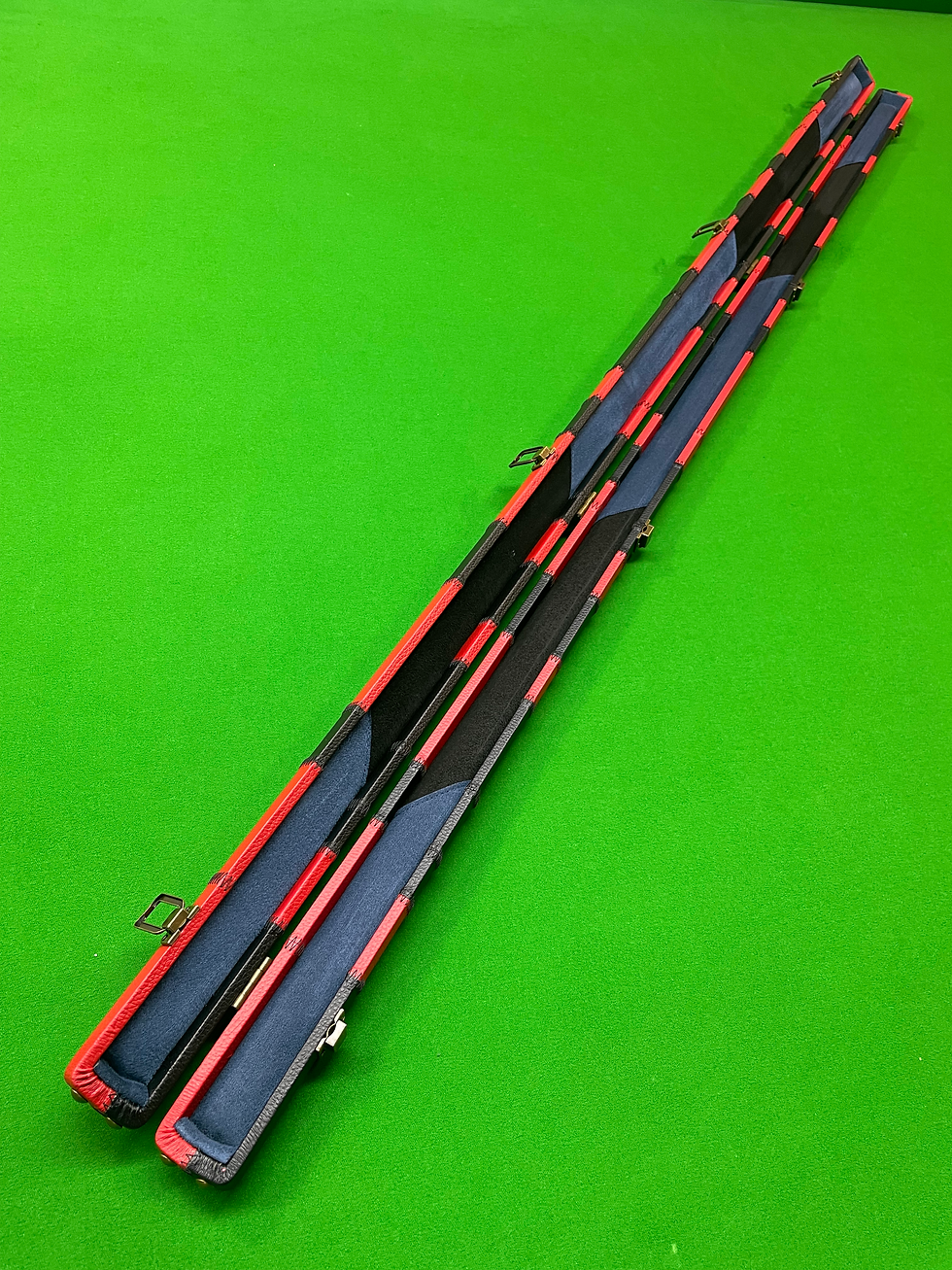 Thumbnail: One Piece 1 Slot Slimline Red & Black Case with Brass Studded Ends
