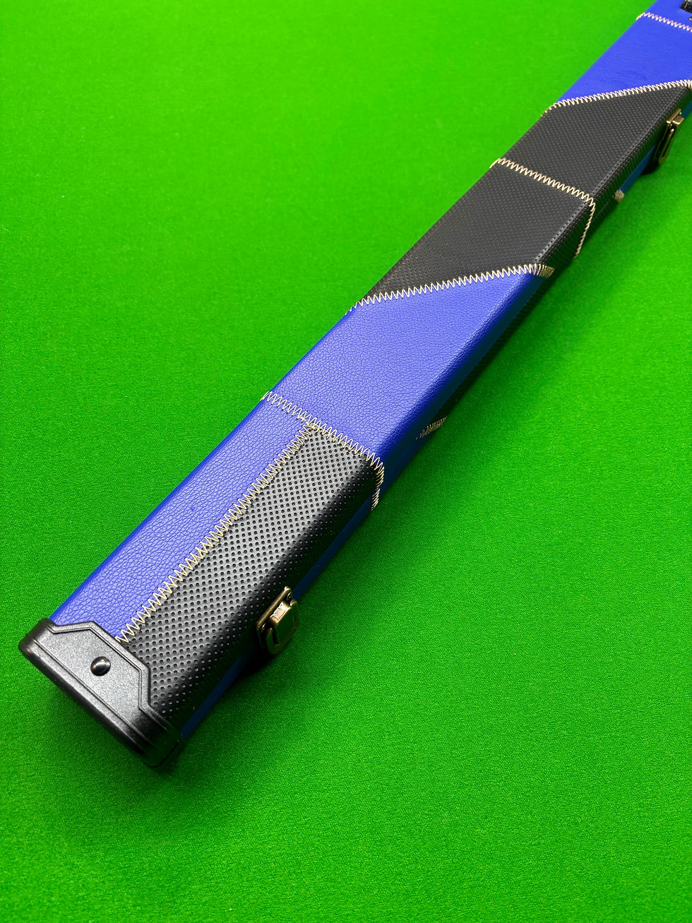 Thumbnail: One Piece 2 Slot Blue & Black Chevron Pattern Plastic End Cue Case