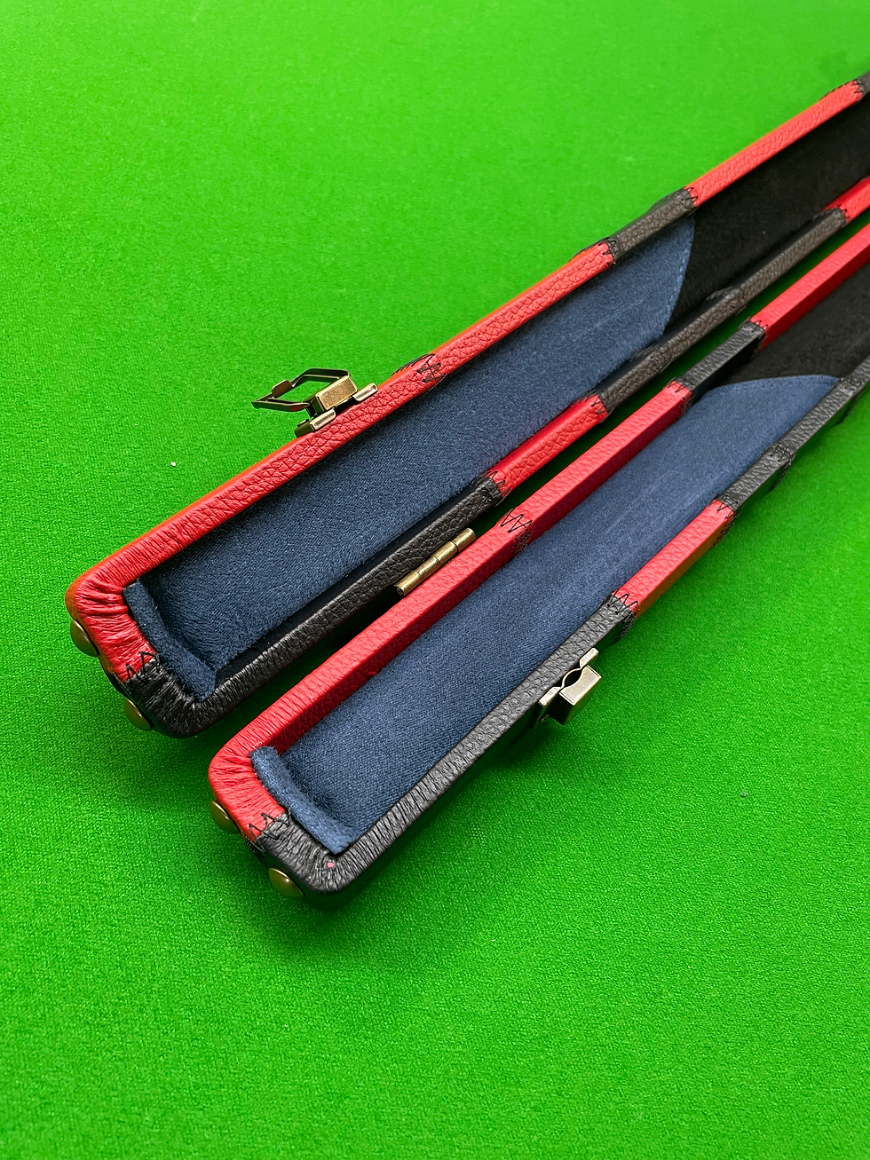 Thumbnail: One Piece 1 Slot Slimline Red & Black Case with Brass Studded Ends