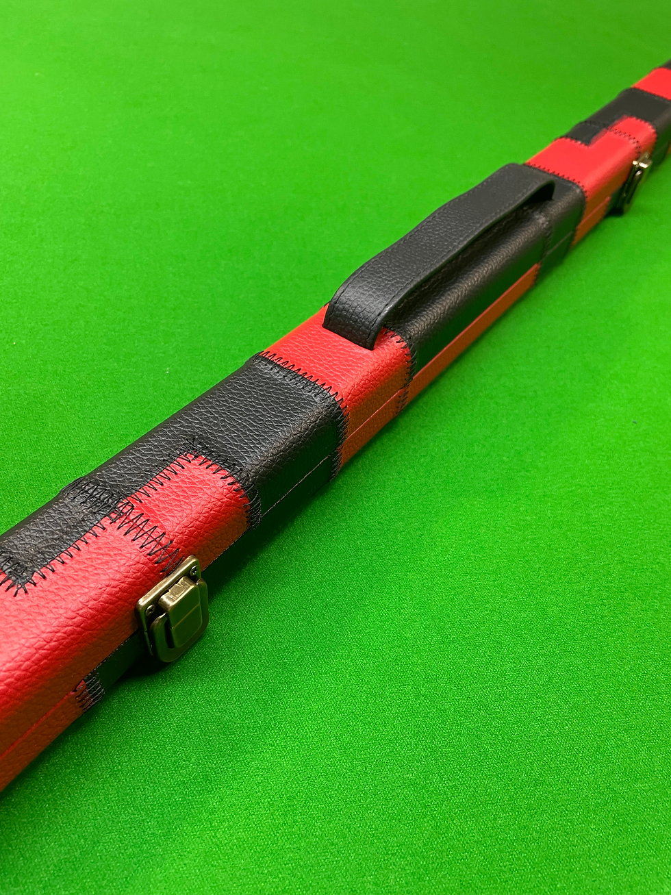 Thumbnail: One Piece 1 Slot Slimline Red & Black Case with Brass Studded Ends