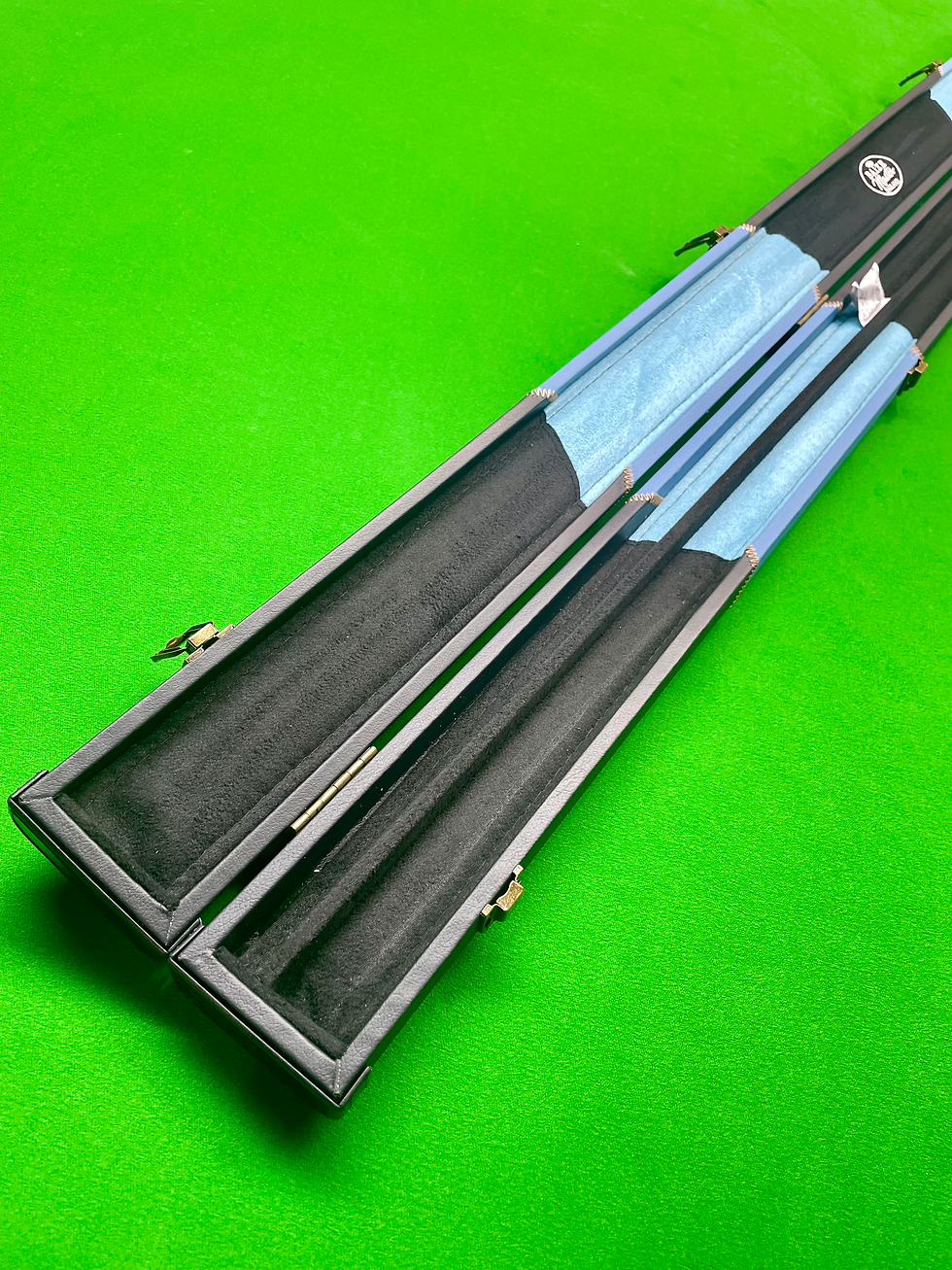 Thumbnail: Baize Master One Piece 2 Slot Sky Blue & Black Arrow Plastic End Cue Case