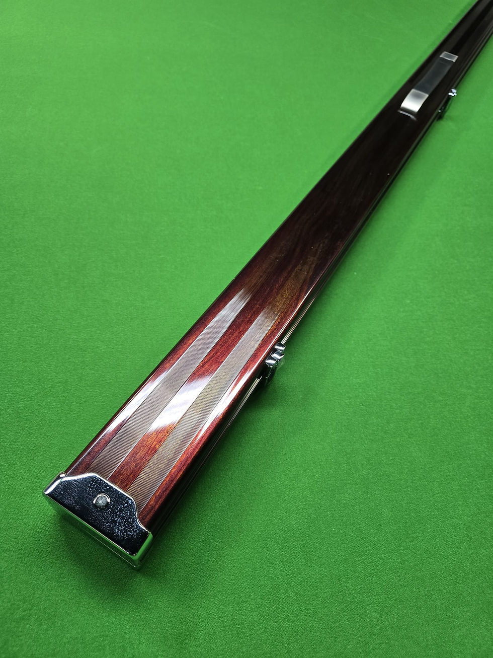 Thumbnail: One Piece 2 Slot Cue Sports Mahogany Chrome End Cue Case fits 61” Cue
