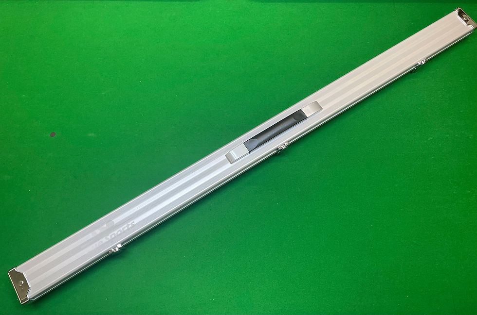 Thumbnail: 3/4 2 Slot Cue Sports Silver Aluminium Luxury Cue Case with Chrome Ends 