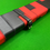 Thumbnail: 3/4 3 Slot Red & Black Patchwork Cue Case with Straps