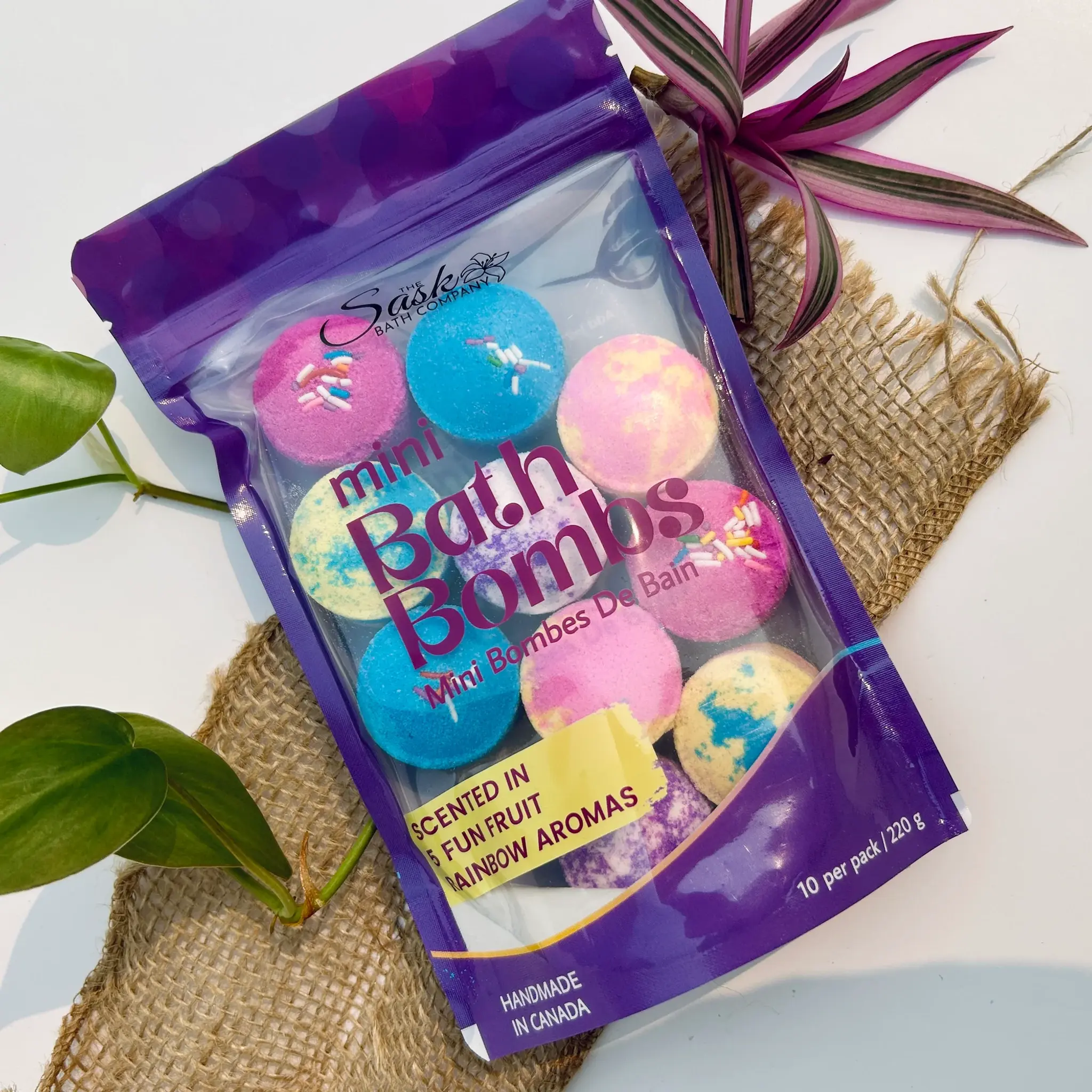 Sask Bath CO. Mini Rainbow Bath Bomb 10 Pack