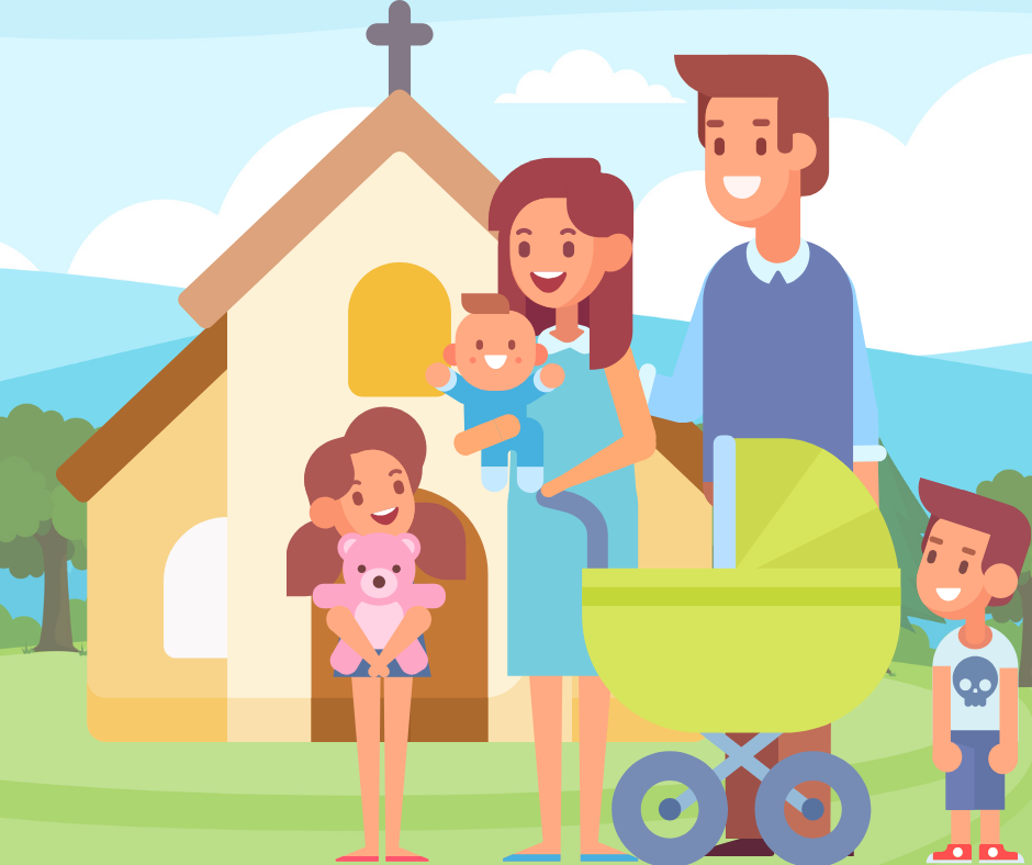 Happy big family