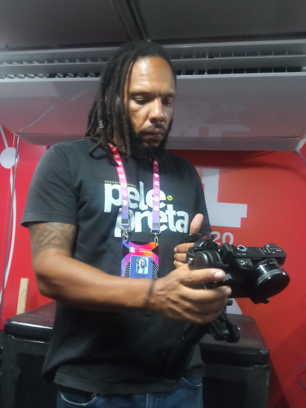 Ajuste de câmera backstage