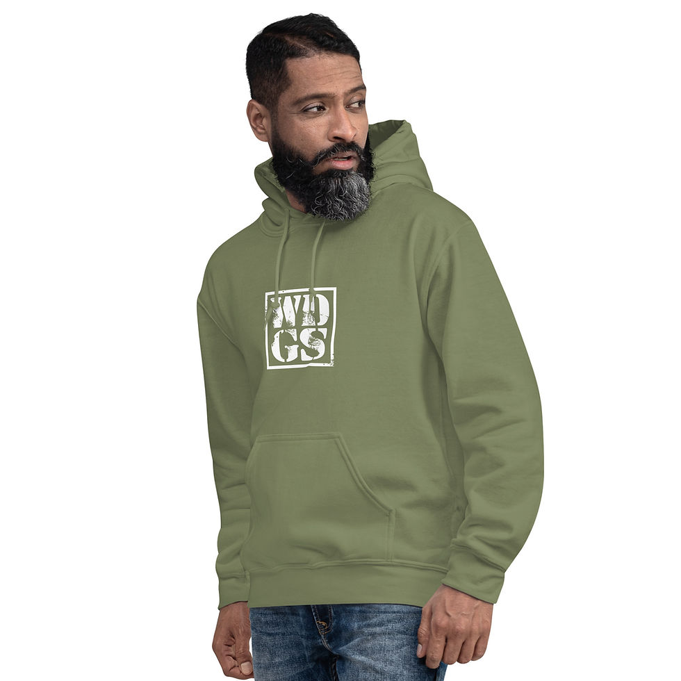 Thumbnail: Unisex Hoodie logo front, name down back