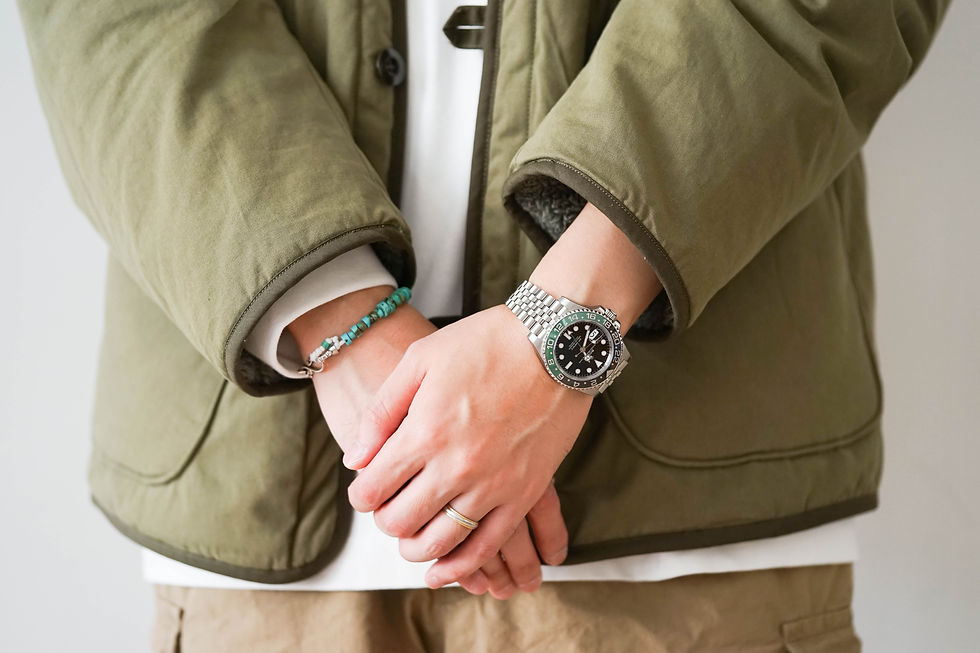 Thumbnail: VTG Turquoise 925 Wave Hook Bracelet