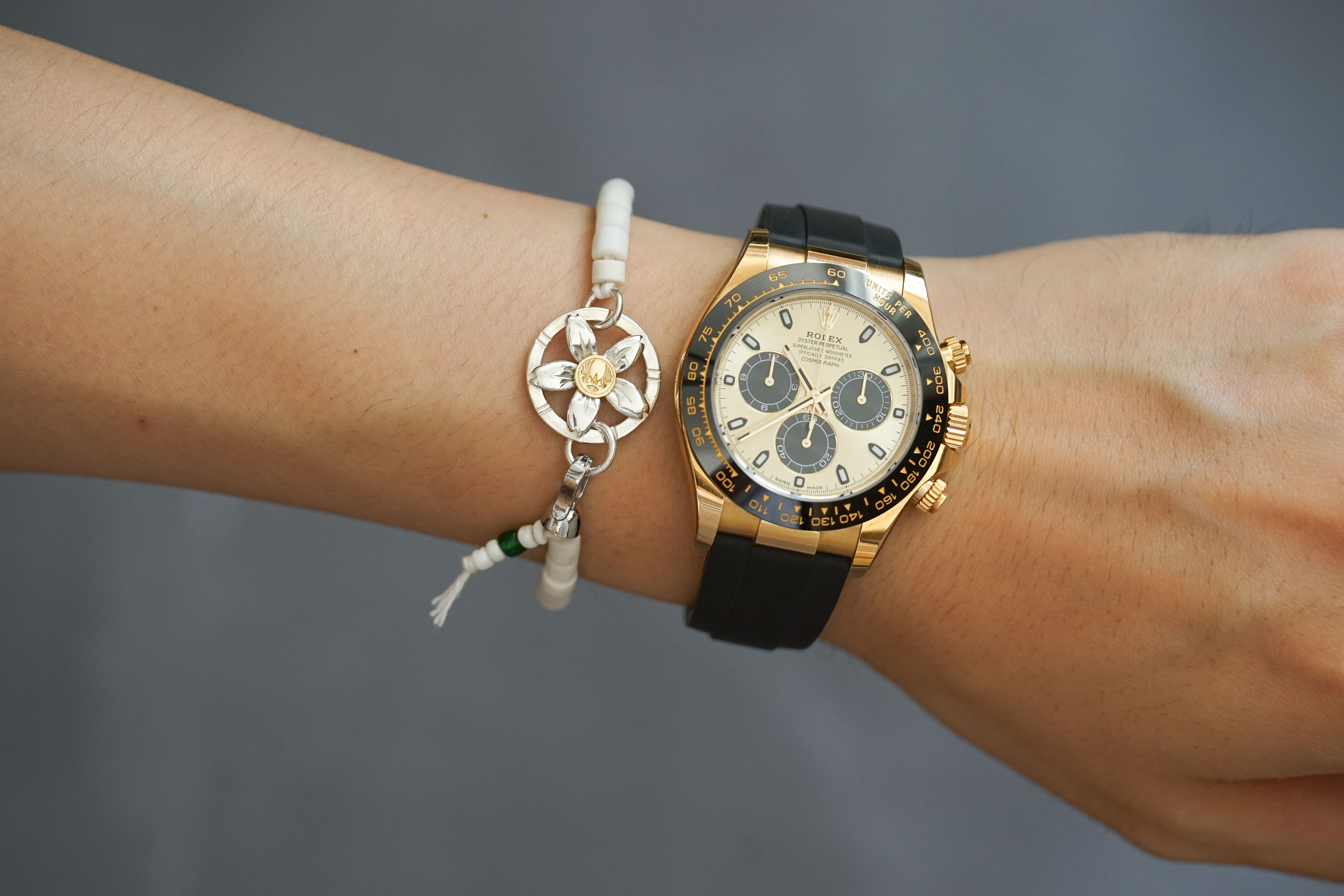 SAKURA wheel  K18 PT TradeBeads Bracelet