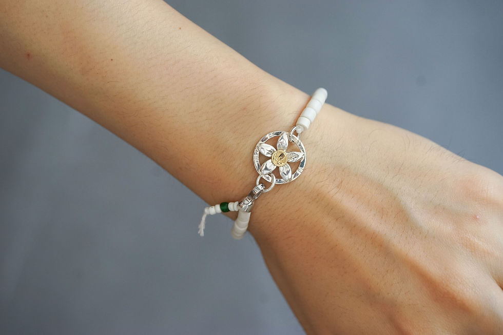 Thumbnail: SAKURA wheel  K18 PT TradeBeads Bracelet