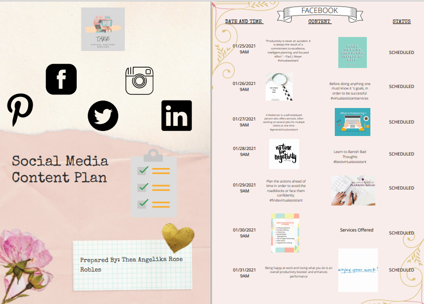 SOCIAL MEDIA CONTENT PLAN