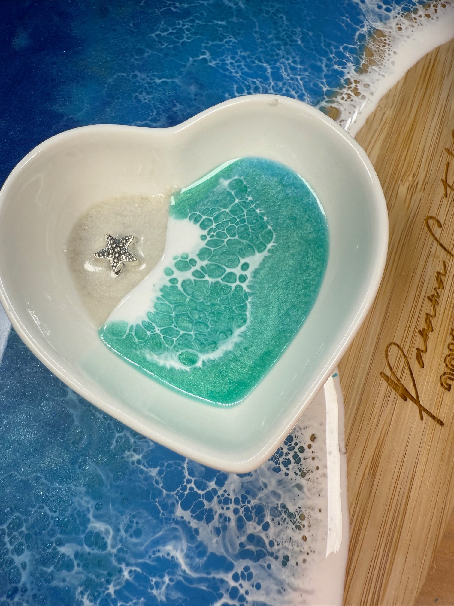 Heart Ring Dish with pcb sand #207
