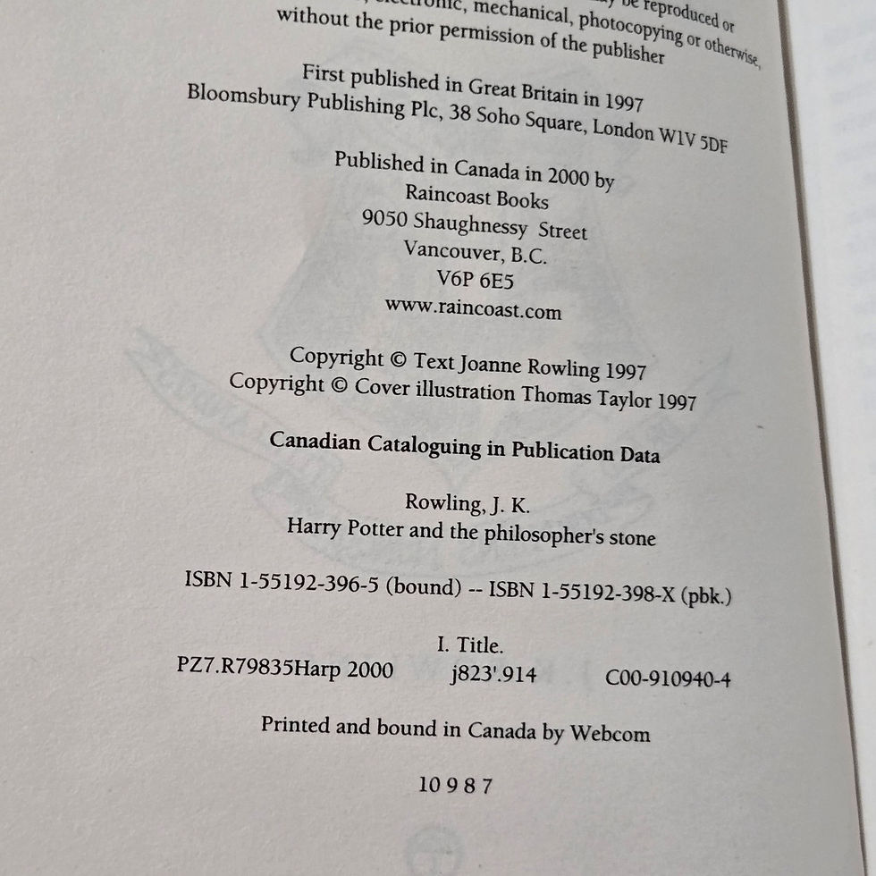 Thumbnail: Harry Potter And The Philosopher's Stone J.K. Rowling First Edition 7th Print